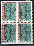 ITALIA REPUBBLICA ITALY REPUBLIC 1974 CENTENARIO ISTITUZIONE ORDINE FORENSE LIRE 50 QUARTINA BLOCK USATO USED OBLITERE' - 1971-80: Used