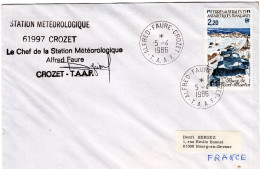 TAAF 1986 Signature Chef Meteorological Station - Crozet - Cartas & Documentos