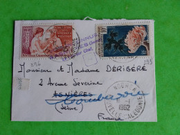 N° 293/296 SUR PETITE LETTRE DE NOUVELLE CALEDONIE +CACHET VOIE INCONNUE À ASNIERES + CACHET DE FACTEUR - Colecciones & Series