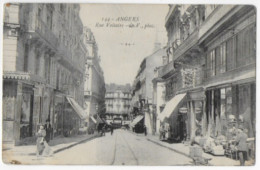 49 ANGERS (Maine Et Loire) Rue Voltaire -circulé 1918 Phot. L.V. N° 144 (commerces-aux Timbres De L'Anjou-Quincaillerie) - Seiches Sur Le Loir