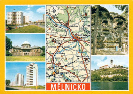 1 Map Of Czech Republic * 1 Ansichtskarte Mit Der Landkarte Der Stadt Melnik Und Umgebung * - Mapas