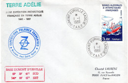 TAAF 1986 Terre Adelie Base Dumont D'Urville Polar Expedition 1985 - 1987 - Brieven En Documenten