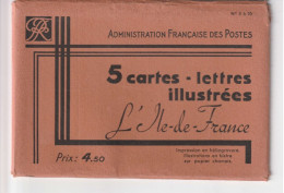 L'Ile De France, 5 Cartes - Lettres  Illustrées N° 6 à 10 , Très Bel état - Letter Cards