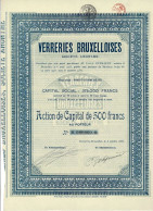 - Titre De 1923 - Verreries Bruxelloises - Société Anonyme  - - Industry