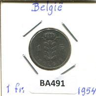 1 FRANC 1954 DUTCH Text BELGIUM Coin #BA491.U.A - 1 Franc