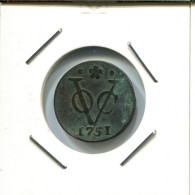 1751 HOLLAND VOC DUIT NIEDERLANDE OSTINDIEN NY COLONIAL PENNY #VOC2667.7.D.A - Nederlands-Indië