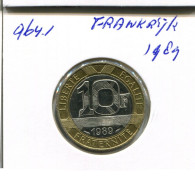 10 FRANCS 1989 FRANKREICH FRANCE BIMETALLIC Französisch Münze #AN454.D.A - 10 Francs