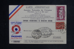 FRANCE - Carte Aéropostale Du Meeting Aérien De Vincennes En 1931 Pour Bucarest  - L 152574 - 1927-1959 Brieven & Documenten