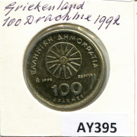 100 DRACHMES 1992 GRIECHENLAND GREECE Münze #AY395.D.A - Grèce