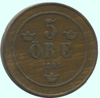 5 ORE 1891 SUECIA SWEDEN Moneda #AC647.2.E.A - Zweden