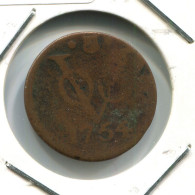 1754 UTRECHT VOC DUIT NETHERLANDS INDIES NEW YORK COLONIAL PENNY #VOC1656.10.U.A - Indes Néerlandaises