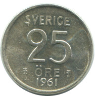 25 ORE 1961 SUÈDE SWEDEN ARGENT Pièce #AC523.2.F.A - Suède