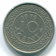 10 CENTS 1976 SURINAM SURINAME Nickel Münze #S13301.D.A - Suriname 1975 - ...