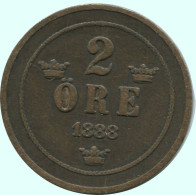 2 ORE 1888 SCHWEDEN SWEDEN Münze #AC860.2.D.A - Schweden