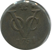 1751 HOLLAND VOC DUIT NETHERLANDS INDIES NEW YORK COLONIAL PENNY #VOC1288.8.U.A - Niederländisch-Indien