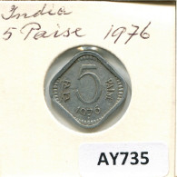 5 PAISE 1976 INDIA Moneda #AY735.E.A - Indien