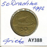 50 DRACHMES 1992 GREECE Coin #AY388.U.A - Grecia