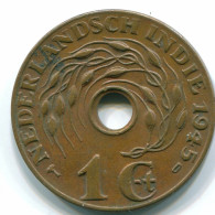 1 CENT 1945 D INDES ORIENTALES NÉERLANDAISES INDONÉSIE INDONESIA Bronze Colonial Pièce #S10370.F.A - Dutch East Indies