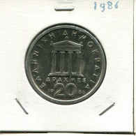 20 DRACHMES 1986 GREECE Coin #AK451.U.A - Grecia