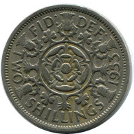 2 SHILLING 1953 UK GRANDE-BRETAGNE GREAT BRITAIN Pièce #AY991.F.A - J. 1 Florin / 2 Shillings