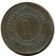 1 CENT 1874 STRAITS SETTLEMENTS MALAYSIA Coin #AX149.U.A - Malesia