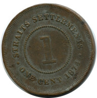 1 CENT 1874 STRAITS SETTLEMENTS MALAYSIA Coin #AX149.U.A - Malasia