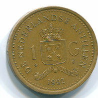 1 GULDEN 1992 NIEDERLÄNDISCHE ANTILLEN Aureate Steel Koloniale Münze #S12150.D.A - Niederländische Antillen