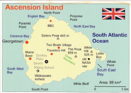 1 Map Of Ascension Island * 1 Landkarte Mit Der Insel Ascension - Britisches Überseegebiet Im Südatlantik * - Carte Geografiche