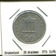 20 DRACHMES 1976 GREECE Coin #AS431.U.A - Grecia
