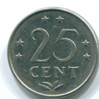 25 CENTS 1971 ANTILLES NÉERLANDAISES Nickel Colonial Pièce #S11587.F.A - Nederlandse Antillen