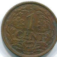1 CENT 1957 NIEDERLÄNDISCHE ANTILLEN Bronze Fish Koloniale Münze #S11017.D.A - Niederländische Antillen