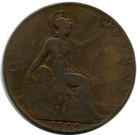 PENNY 1909 UK GROßBRITANNIEN GREAT BRITAIN Münze #AZ801.D.A - D. 1 Penny