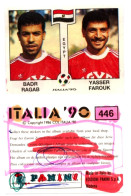 PANINI "ITALIA ‘90" - N° 446 : Badr RAGAB & Yasse FAROUK (Egypte / Egypt) - SAQ - Edition Française