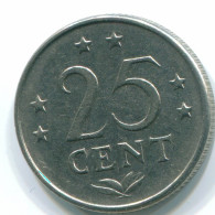 25 CENTS 1971 ANTILLES NÉERLANDAISES Nickel Colonial Pièce #S11575.F.A - Antillas Neerlandesas
