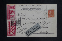 FRANCE - Carte Du Meeting Aérien De Strasbourg Pour Tulle Par Avion En 1932 Avec Vignettes Non Dentelés  - L 152576 - 1927-1959 Briefe & Dokumente