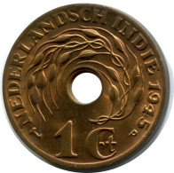 1 CENT 1945 NIEDERLANDE OSTINDIEN Münze #AZ107.D.A - Nederlands-Indië