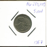 5 CENTS 1967 NEW ZEALAND Coin #AR743.U.A - New Zealand