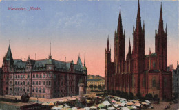 ALLEMAGNE - Wiesbaden - Markt - Vue Générale - Colorisé - Carte Postale Ancienne - Wiesbaden