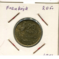 20 FRANCS 1951 FRANCIA FRANCE Moneda #AM681.E.A - 20 Francs
