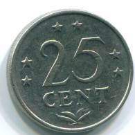 25 CENTS 1971 NIEDERLÄNDISCHE ANTILLEN Nickel Koloniale Münze #S11569.D.A - Niederländische Antillen