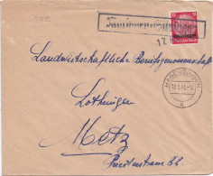 37289# HINDENBURG LOTHRINGEN LETTRE Obl MARINGEN SILVINGEN 18 Février 1941 MARANGE SILVANGE HAGONDANGE MOSELLE METZ - Cartas & Documentos