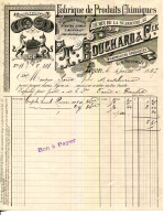 FACTURE.LYON.FABRIQUE DE PRODUITS CHIMIQUES.T.BOUCHARD & Cie.PHARMACIENS-DROGUISTE 12 RUE NEUVE. - Chemist's (drugstore) & Perfumery