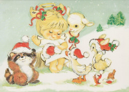 ENGEL WEIHNACHTSFERIEN Feiern & Feste Vintage Ansichtskarte Postkarte CPSM #PAH028.A - Angels