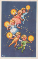 ANGEL CHRISTMAS Holidays Vintage Postcard CPSMPF #PAG858.A - Angels