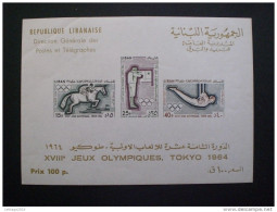 LIBAN LIBANO LEBANON 1964 JEUX OLYMPIQUES TOCKYO 1964 MNH DECALCO!! VARIETA!! - Líbano