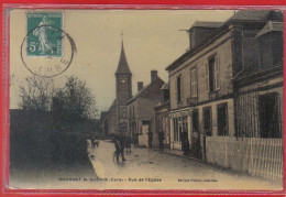 Carte Postale Toilée  27. Gournay-le-Guérin  Rue De L'église  Très Beau Plan - Andere & Zonder Classificatie