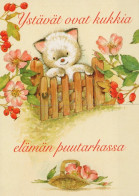 GATTO KITTY Animale Vintage Cartolina CPSM #PAM263.A - Chats