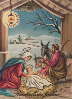 Jungfrau Maria Madonna Jesuskind Weihnachten Religion Vintage Ansichtskarte Postkarte CPSM #PBB761.A - Jungfräuliche Marie Und Madona