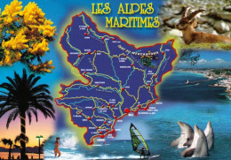 1 Map Of France * 1 Ansichtskarte Mit Der Landkarte - Département Alpes Maritimes - Ordnungsnummer 06 * - Landkaarten