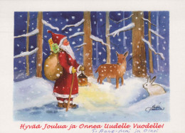 SANTA CLAUS Happy New Year Christmas Vintage Postcard CPSM #PBB027.A - Santa Claus